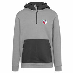 Cleveland Guardians Levelwear Chicane Insignia Quarter-Zip Hoodie - Gray