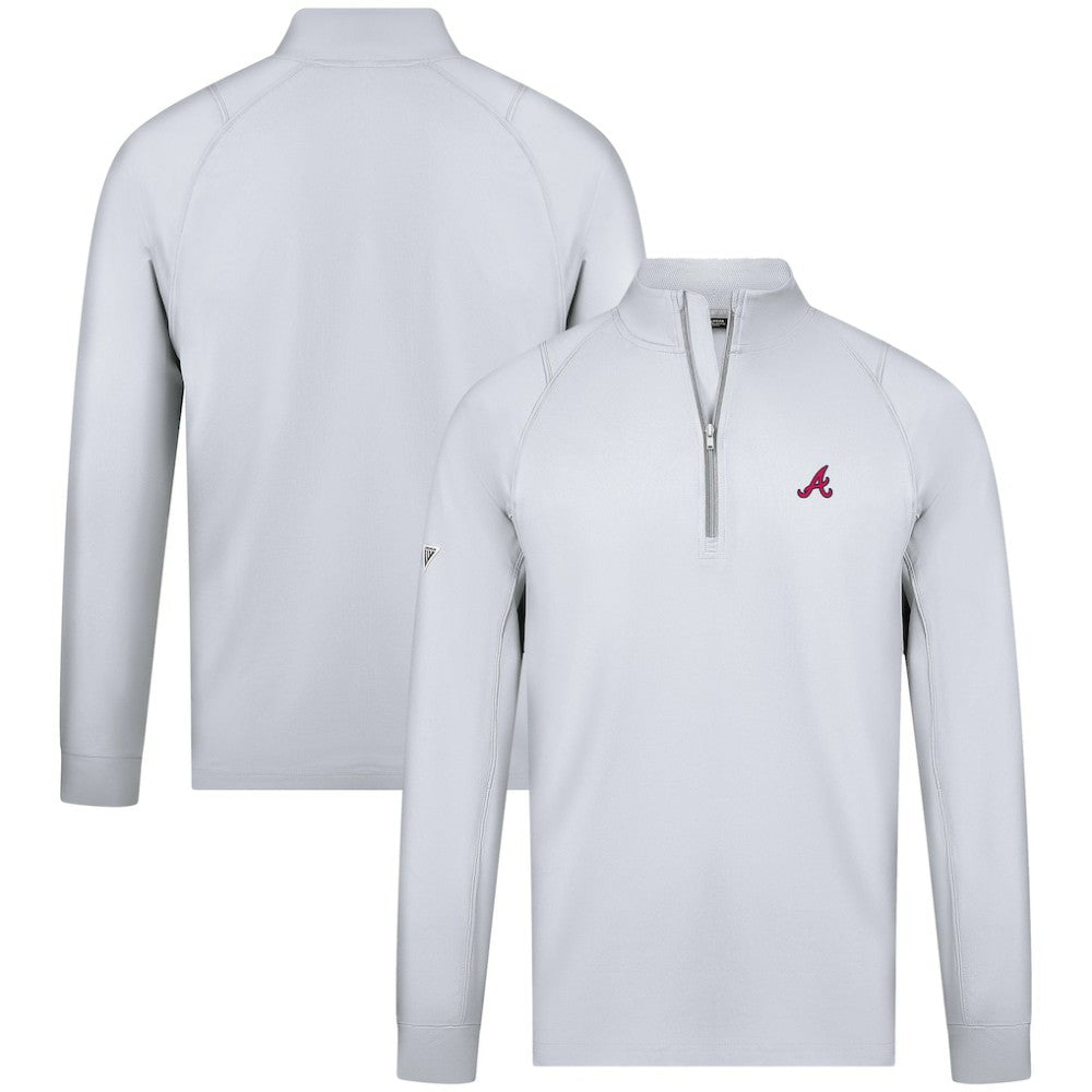 Atlanta Braves Levelwear Theory Insignia Quarter-Zip Pullover - White