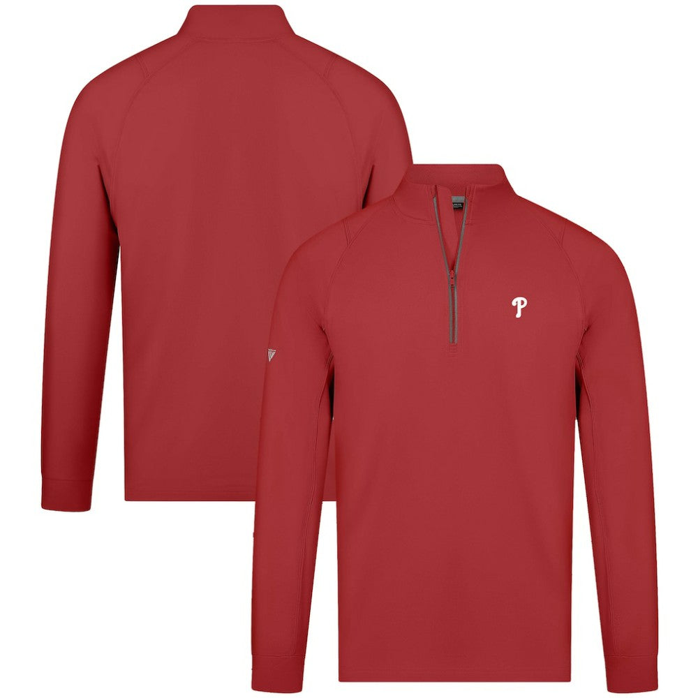 Philadelphia Phillies Levelwear Theory Insignia Quarter-Zip Pullover - Red