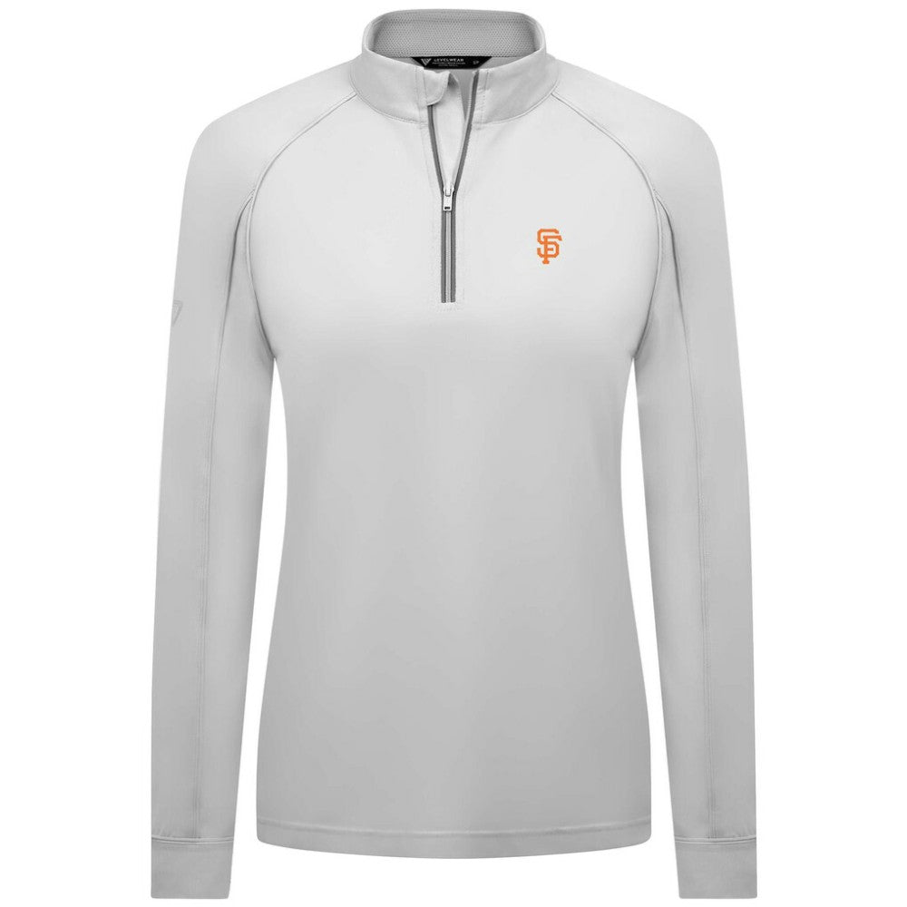 San Francisco Giants Levelwear Women's Kinetic Insignia Quarter-Zip Pullover - White