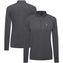 Seattle Mariners Levelwear Women's Kinetic Insignia Quarter-Zip Pullover - Charcoal