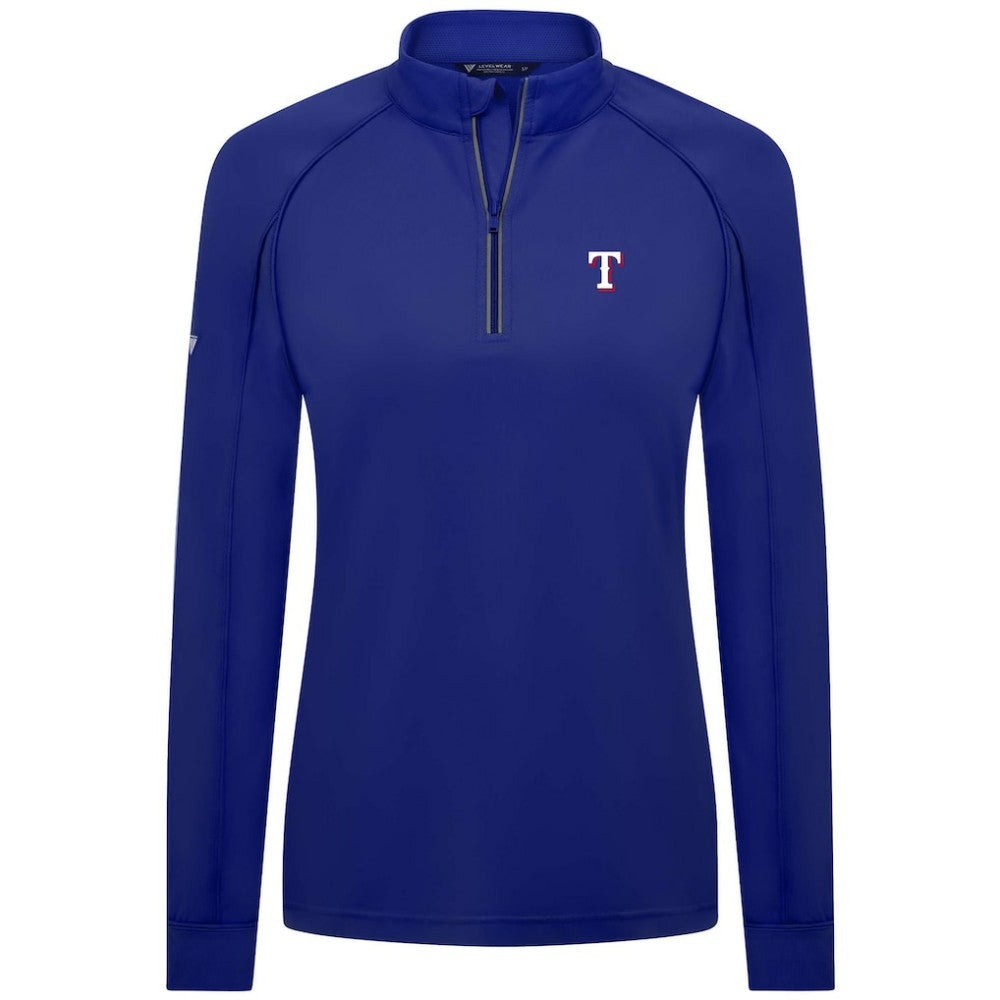 Texas Rangers Levelwear Women's Kinetic Insignia Quarter-Zip Pullover - Royal