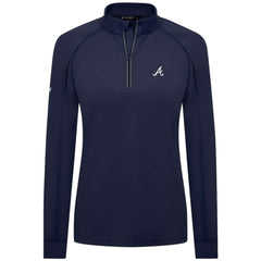 Atlanta Braves Levelwear Women's Kinetic Insignia Quarter-Zip Pullover - Navy