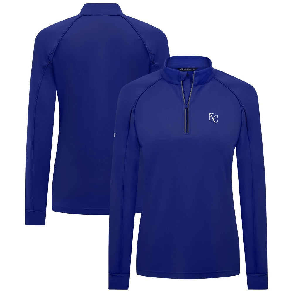 Kansas City Royals Levelwear Women's Kinetic Insignia Quarter-Zip Pullover - Royal