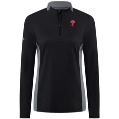 Philadelphia Phillies Levelwear Women's Moxie Insignia Quarter-Zip Pullover - Black