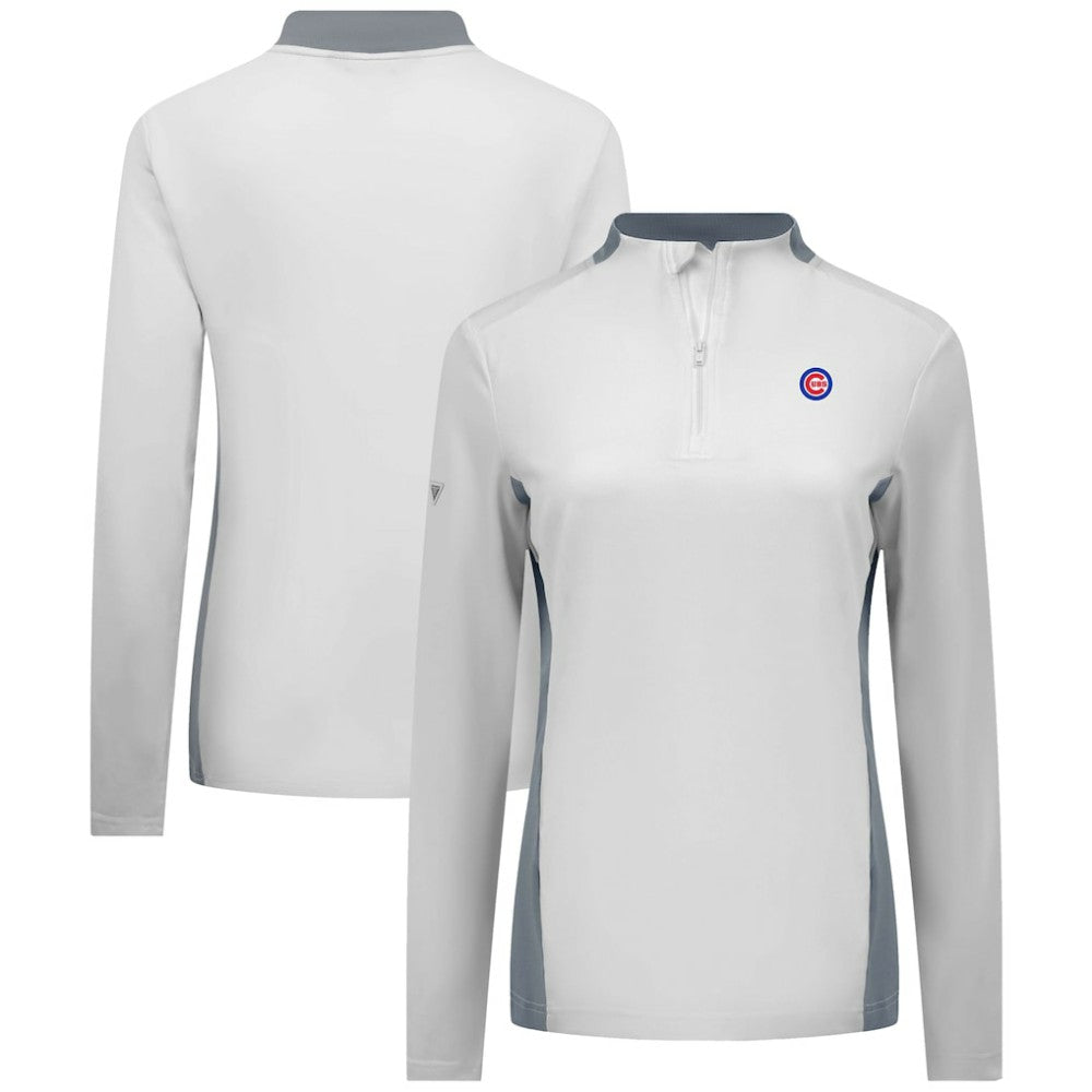 Chicago Cubs Levelwear Women's Moxie Insignia Quarter-Zip Pullover - White