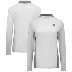 Chicago Cubs Levelwear Women's Moxie Insignia Quarter-Zip Pullover - White