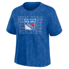 New York Rangers Fanatics Women's Faded Wash T-Shirt Blue