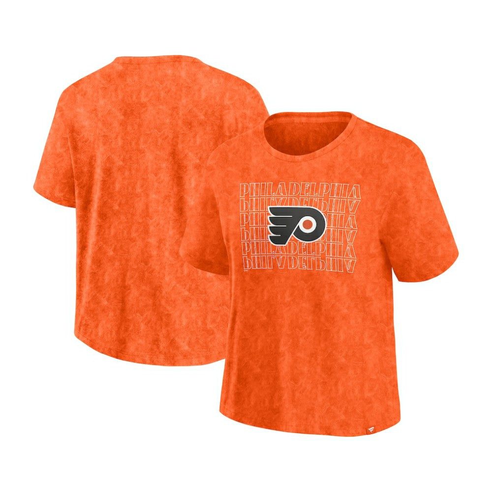 Philadelphia Flyers Fanatics Women's Faded Wash T-Shirt Orange