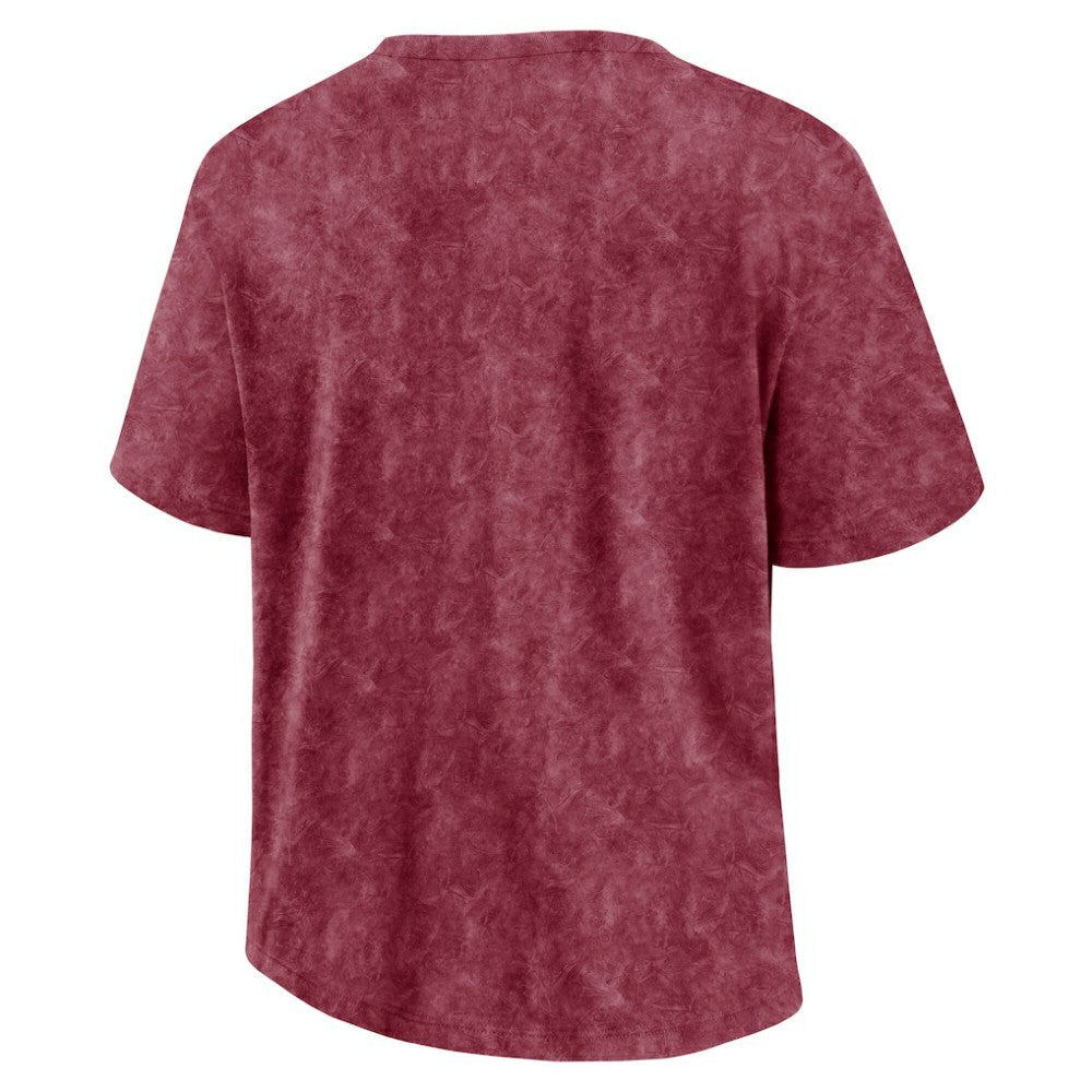 Colorado Avalanche Fanatics Women's Faded Wash T-Shirt Burgundy