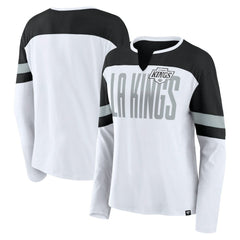 Los Angeles Kings Fanatics Women's Frozen Long Sleeve Notch Neck T-Shirt White/Black