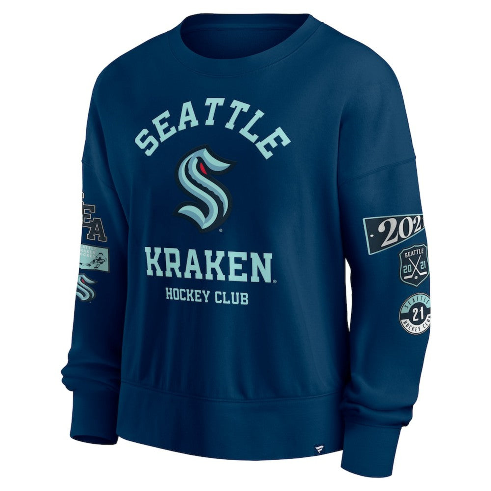 Seattle Kraken Fanatics Women's Go Team Pullover Sweatshirt Deep Sea Blue