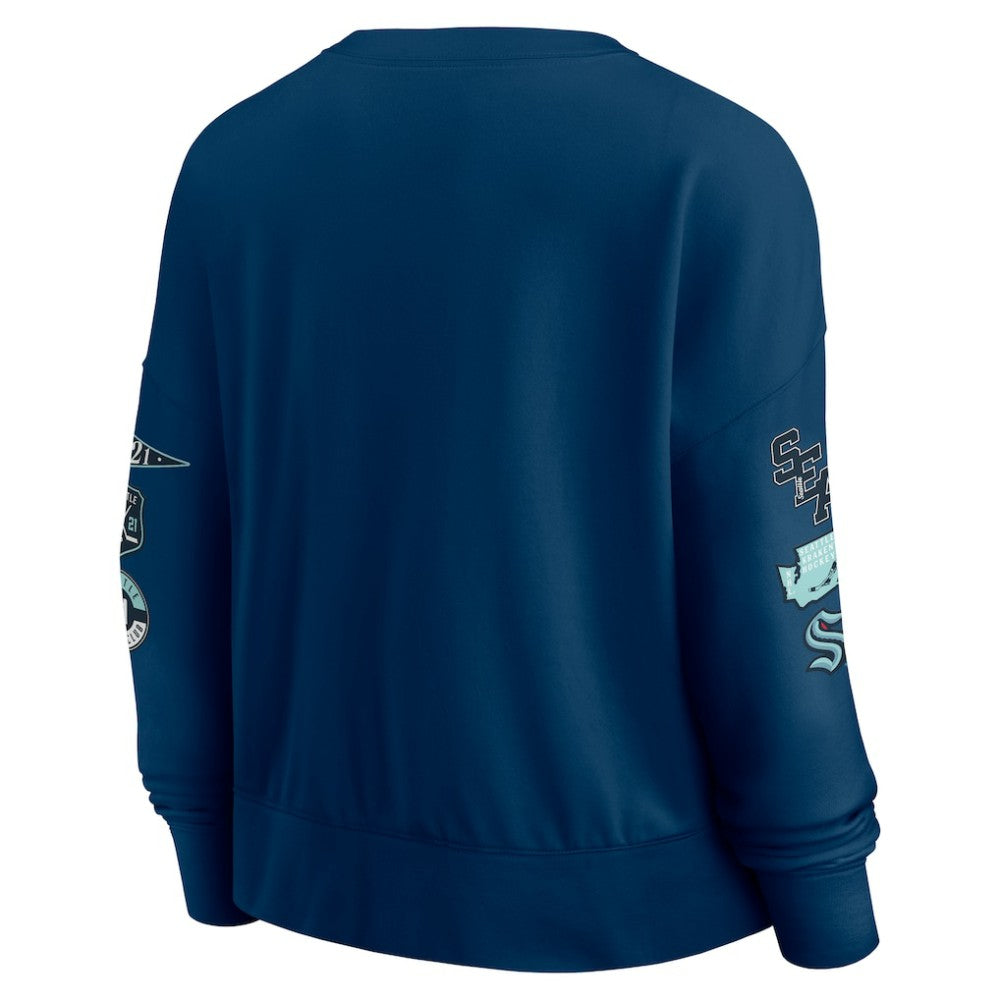 Seattle Kraken Fanatics Women's Go Team Pullover Sweatshirt Deep Sea Blue