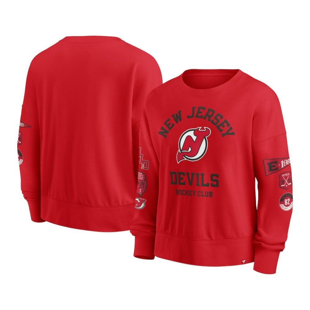 New Jersey Devils Fanatics Women's Go Team Pullover Sweatshirt Red