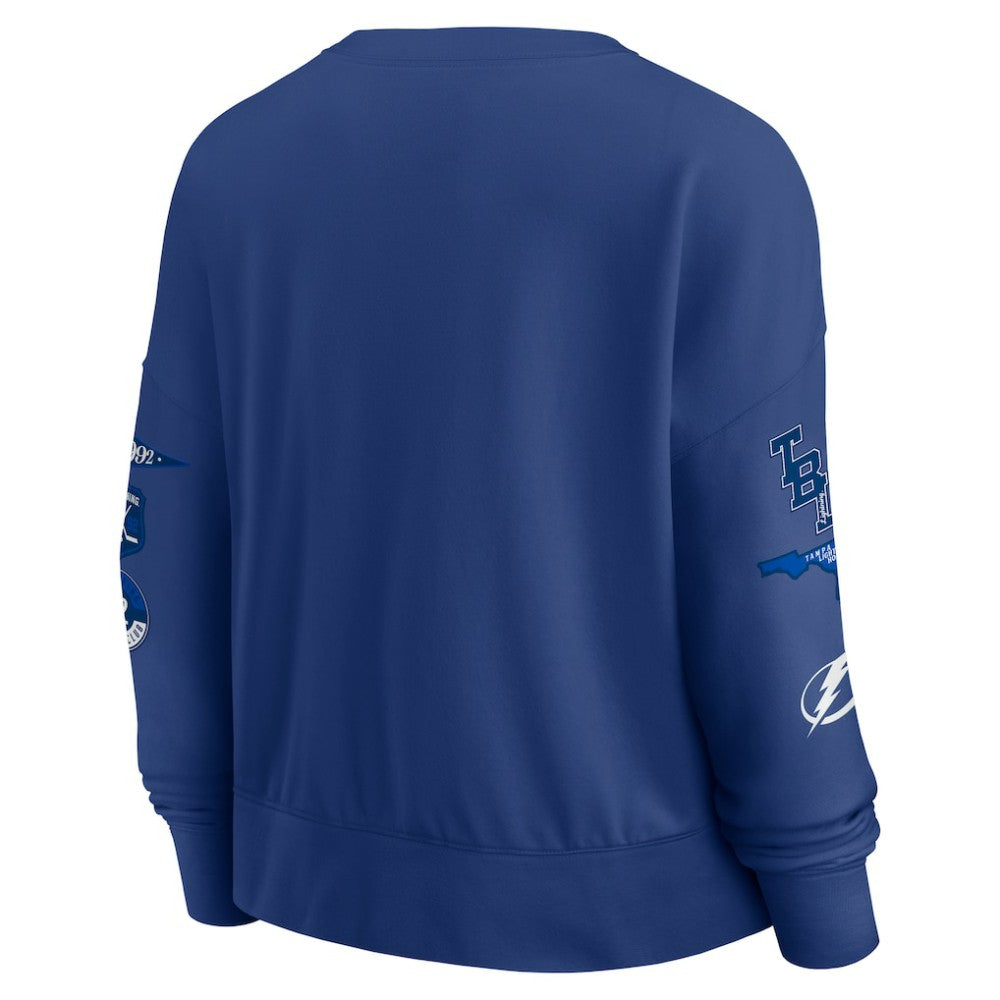 Tampa Bay Lightning Fanatics Women's Go Team Pullover Sweatshirt Blue