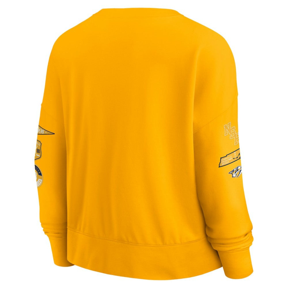Nashville Predators Fanatics Women's Go Team Pullover Sweatshirt Gold