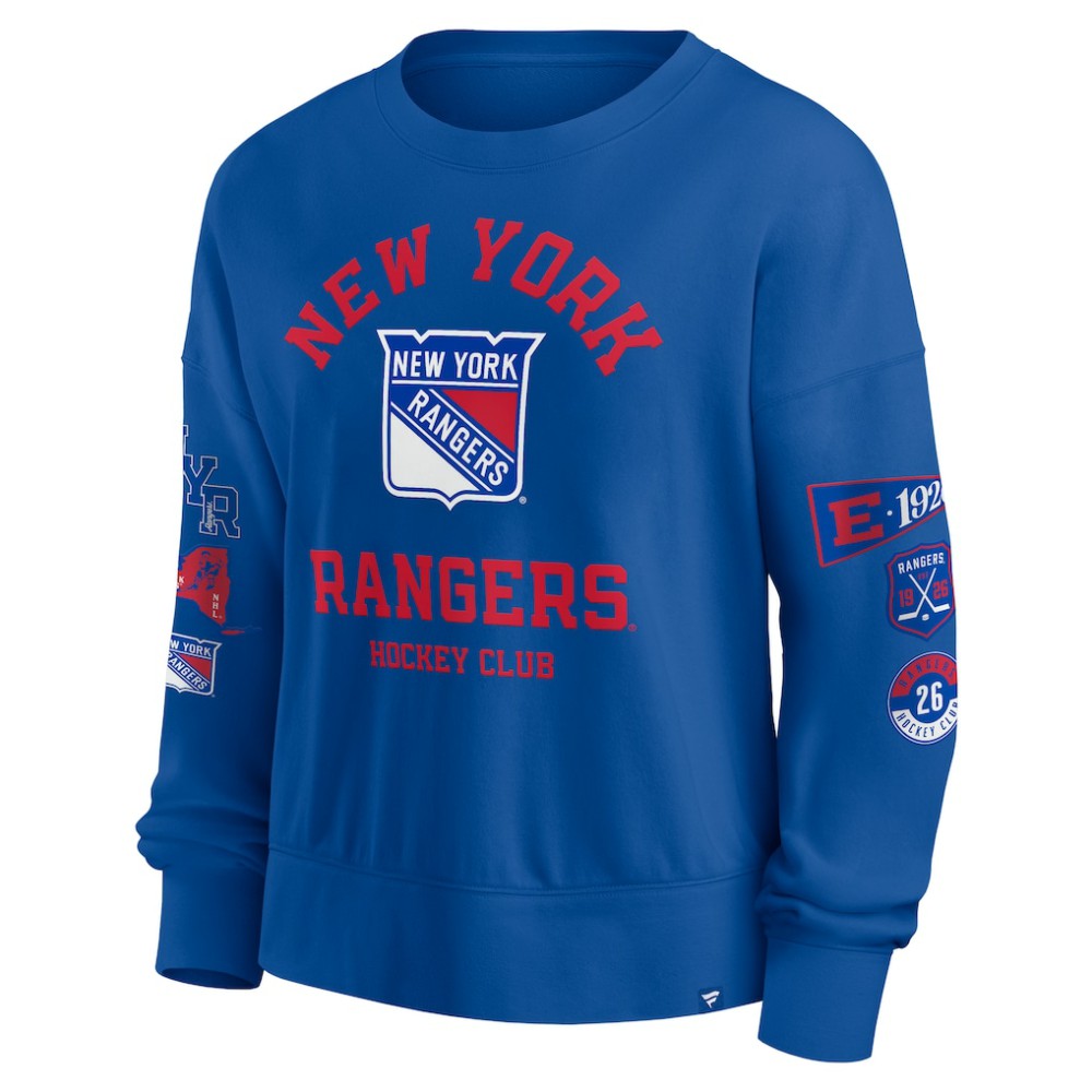 New York Rangers Fanatics Women's Go Team Pullover Sweatshirt Blue