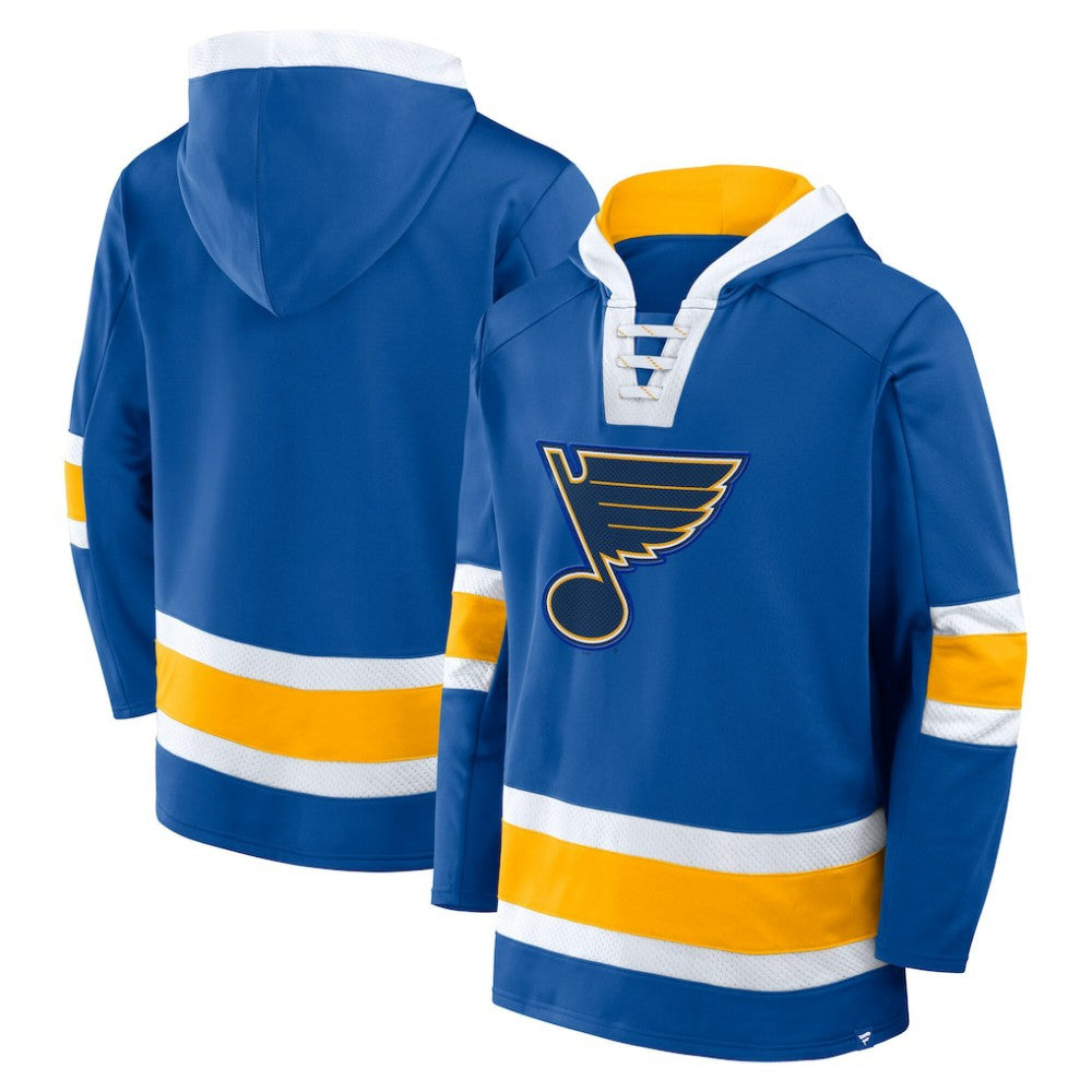 St. Louis Blues Fanatics Inside Line Fleece Pullover Hoodie- Blue