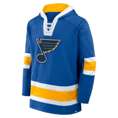 St. Louis Blues Fanatics Inside Line Fleece Pullover Hoodie- Blue