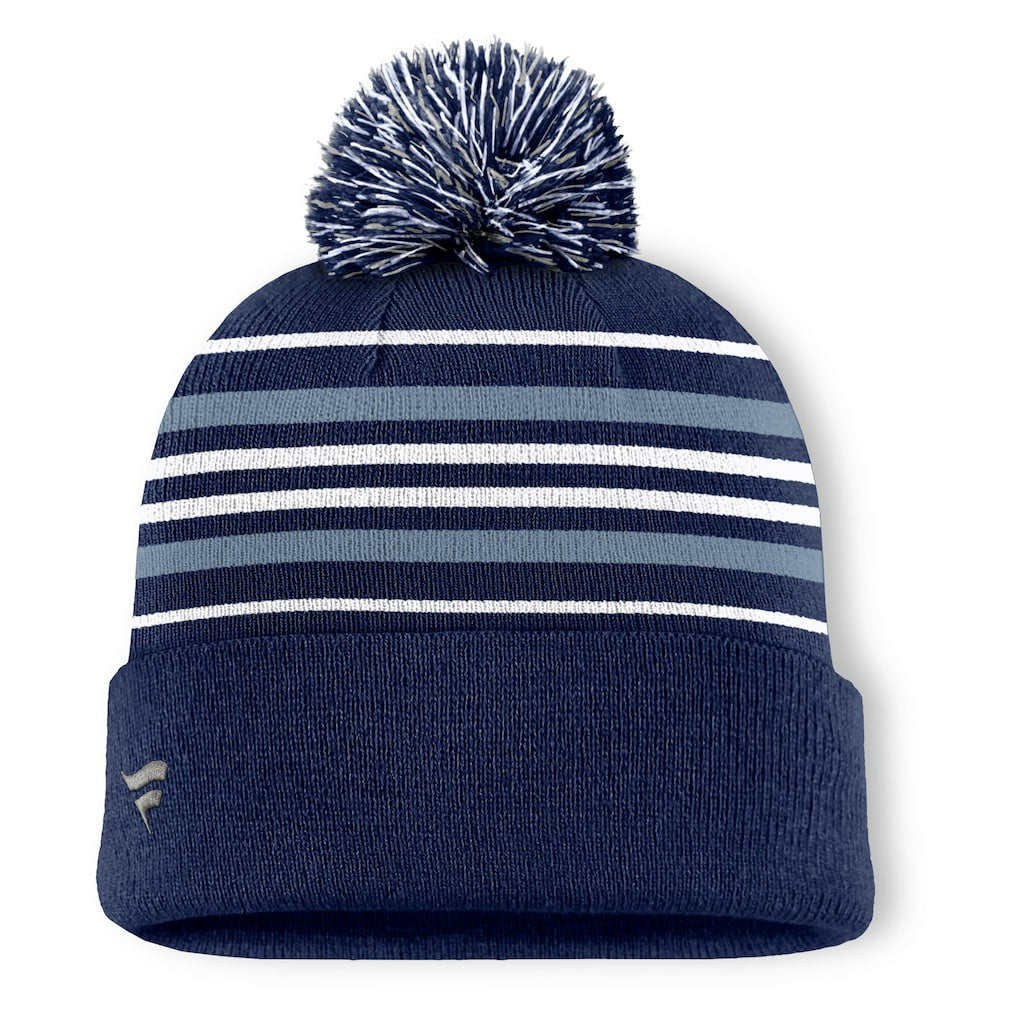 Dallas Cowboys Fundamental Striped Cuffed Knit Hat with Pom - Navy sale