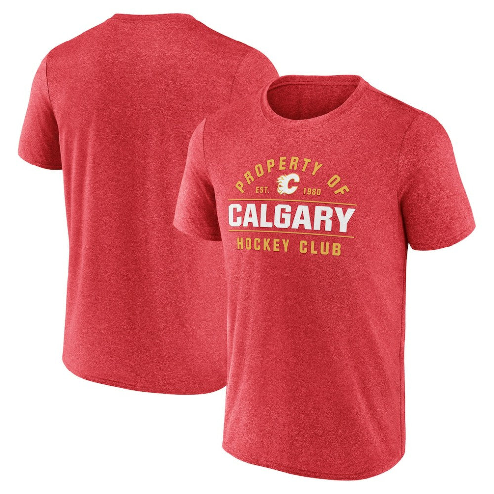 Calgary Flames Fanatics Property Of T-Shirt Heather Red