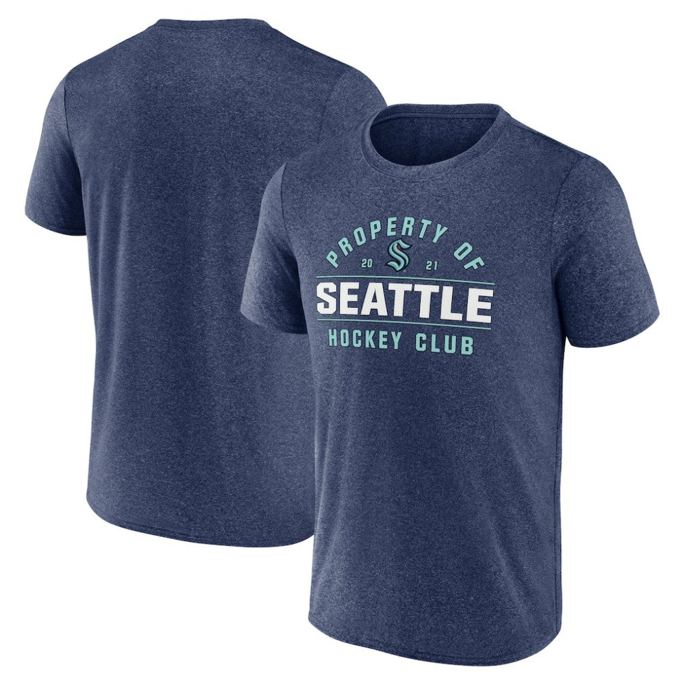 Seattle Kraken Fanatics Property Of T-Shirt Heather Deep Sea Blue