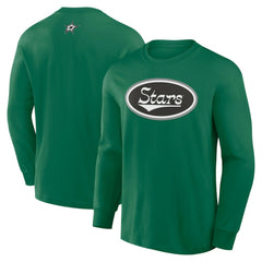 Dallas Stars Fanatics Rewind Long Sleeve T-Shirt Kelly Green