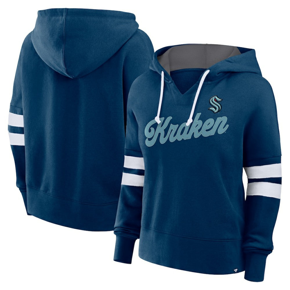 Seattle Kraken Fanatics Women's Oversized Seize Pullover Hoodie Deep Sea Blue