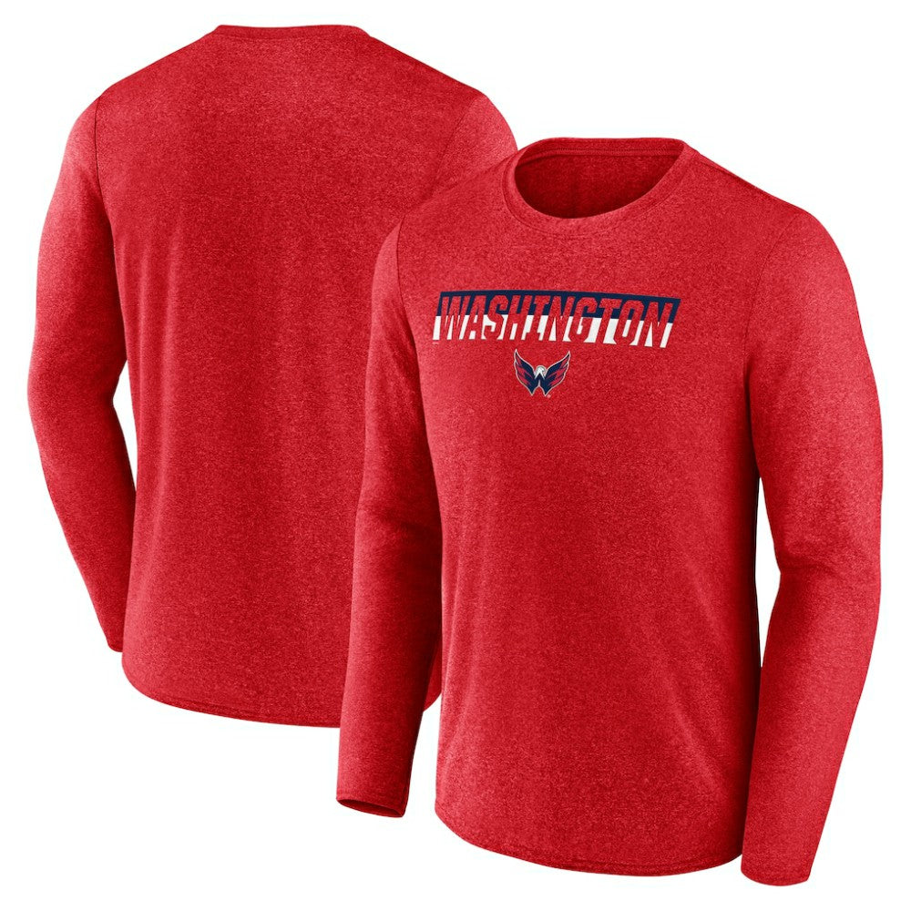Washington Capitals Fanatics Transition Long Sleeve T-Shirt Heather Red