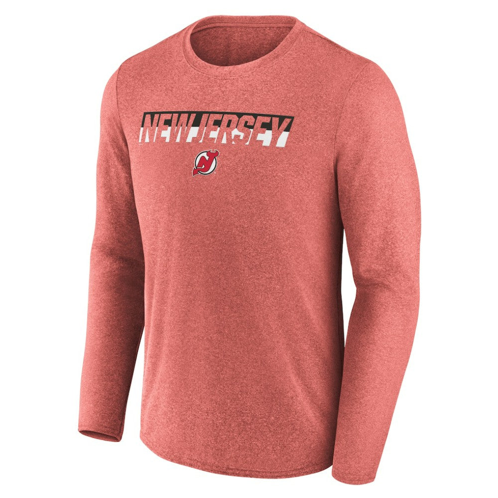New Jersey Devils Fanatics Transition Long Sleeve T-Shirt Heather Red