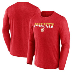 Calgary Flames Fanatics Transition Long Sleeve T-Shirt Heather Red