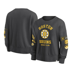 Boston Bruins Fanatics Women's Oversized Vintage Go Team Pullover Sweatshirt Black