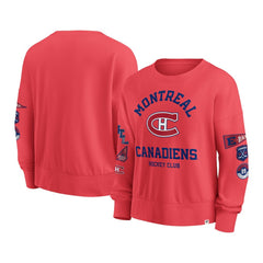 Montreal Canadiens Fanatics Women's Oversized Vintage Go Team Pullover Sweatshirt Red