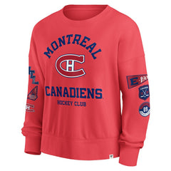 Montreal Canadiens Fanatics Women's Oversized Vintage Go Team Pullover Sweatshirt Red