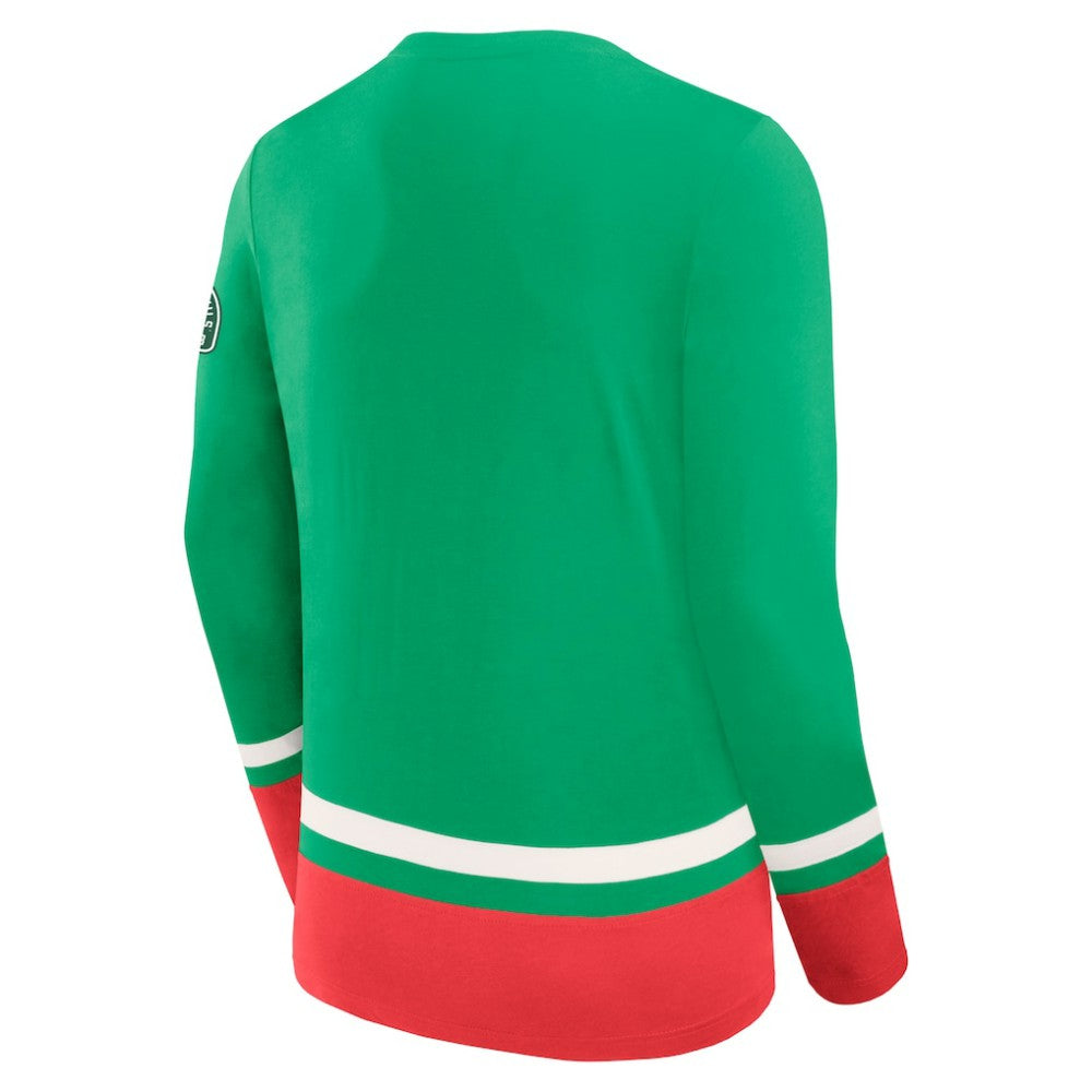 New Jersey Devils Fanatics Vintage High Point Long Sleeve T-Shirt Green
