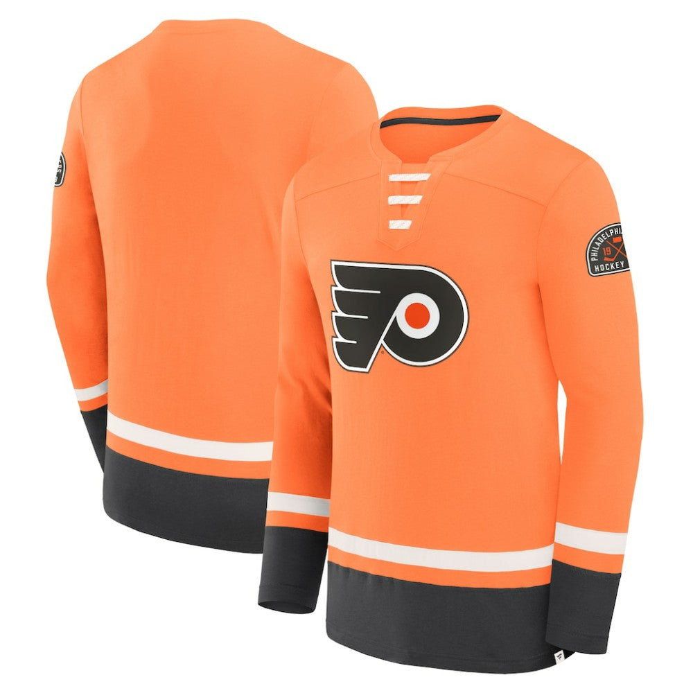 Philadelphia Flyers Fanatics Vintage High Point Long Sleeve T-Shirt Orange