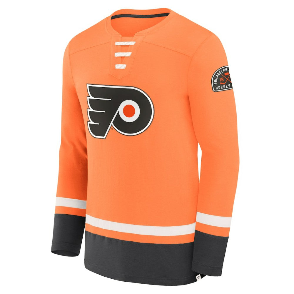 Philadelphia Flyers Fanatics Vintage High Point Long Sleeve T-Shirt Orange