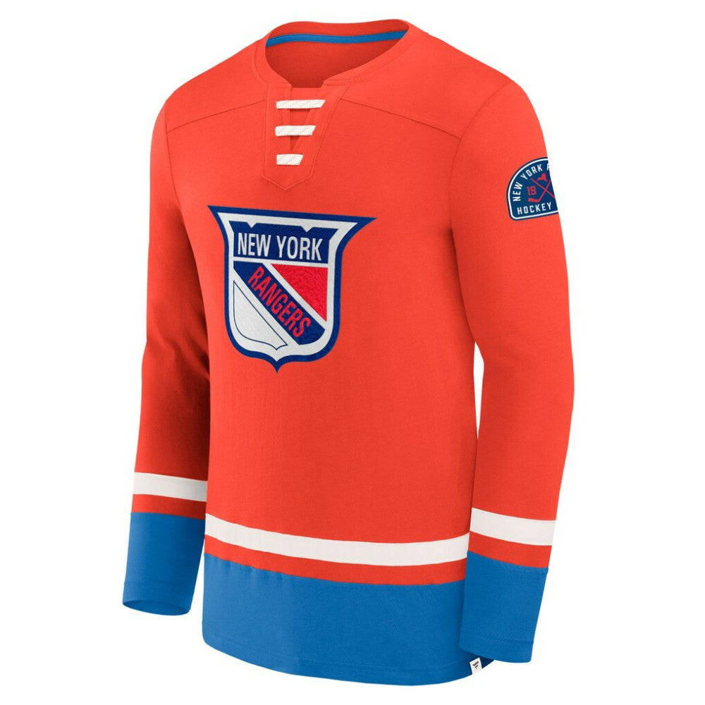 New York Rangers Fanatics Vintage High Point Long Sleeve T-Shirt Blue