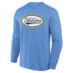 Pittsburgh Penguins Fanatics Vintage Rewind Long Sleeve T-Shirt Light Blue
