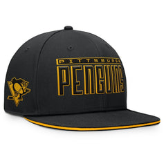 Pittsburgh Penguins Fanatics Fundamental Gino Stack Snapback Hat Black