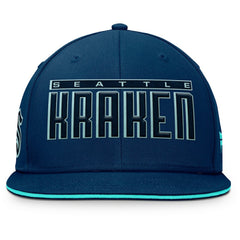 Seattle Kraken Fanatics Fundamental Gino Stack Snapback Hat Navy