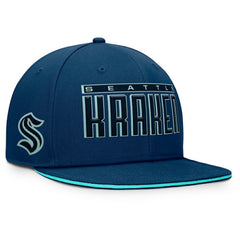 Seattle Kraken Fanatics Fundamental Gino Stack Snapback Hat Navy