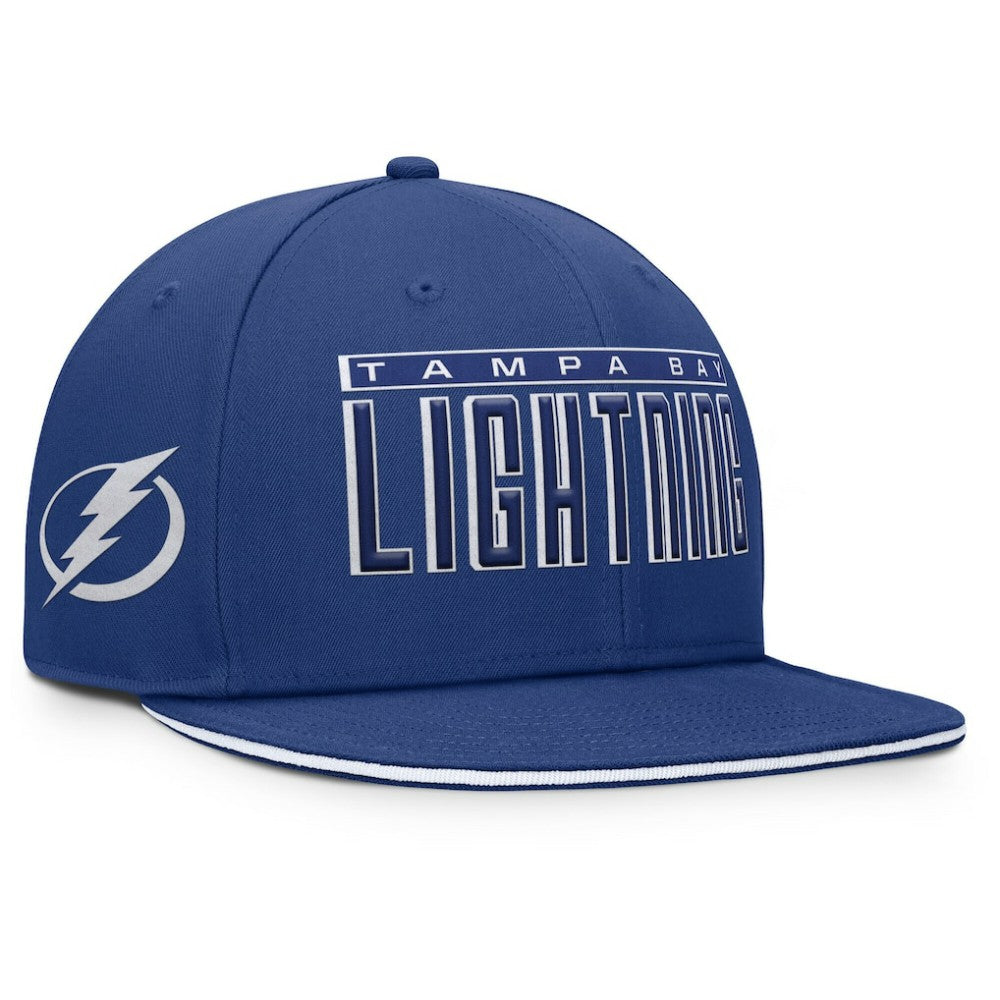Tampa Bay Lightning Fanatics Fundamental Gino Stack Snapback Hat Blue