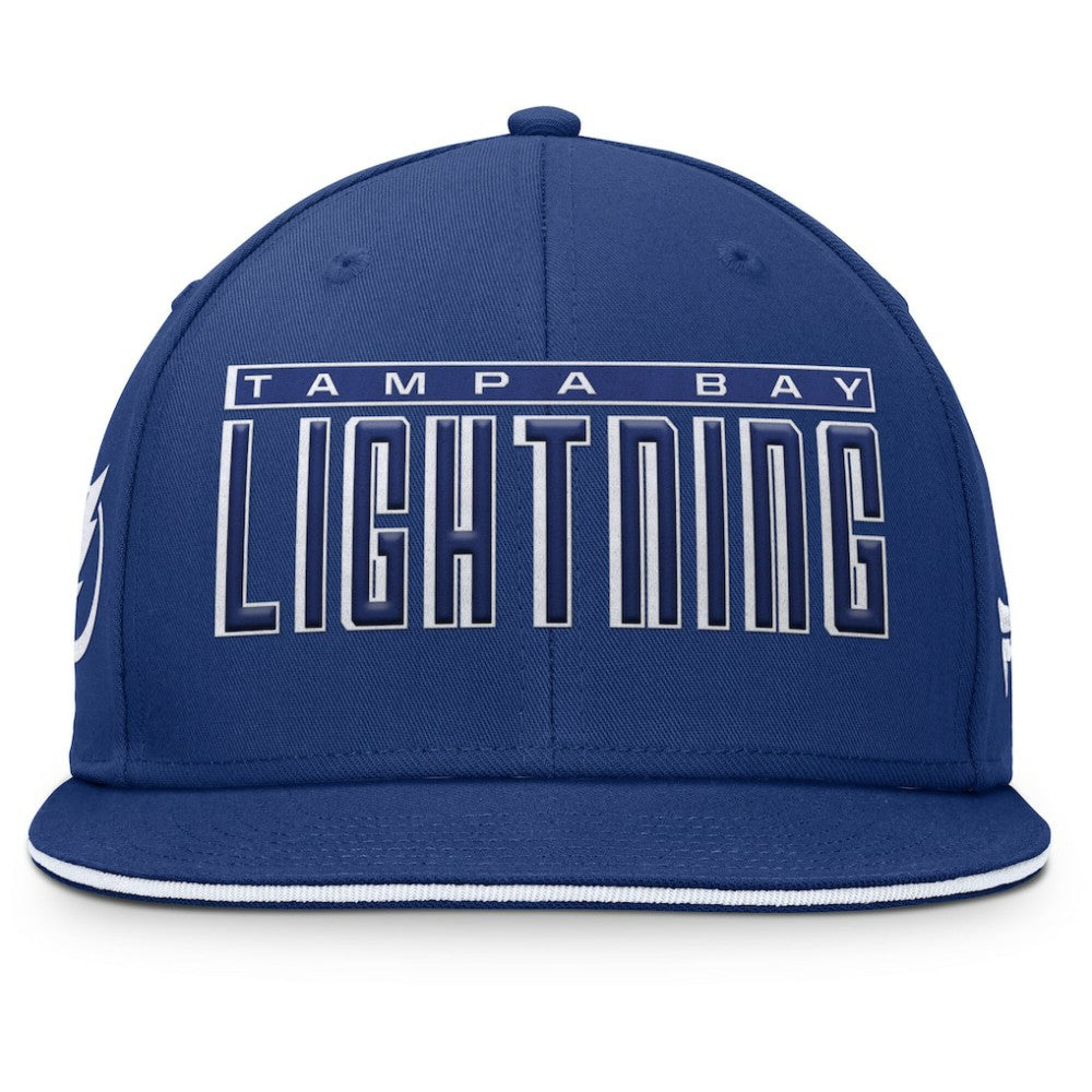 Tampa Bay Lightning Fanatics Fundamental Gino Stack Snapback Hat Blue