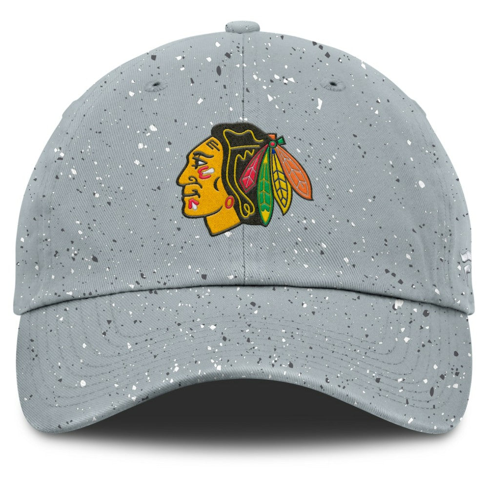 Chicago Blackhawks Fanatics Women's Heritage Snow Day Speckle Adjustable Hat Gray