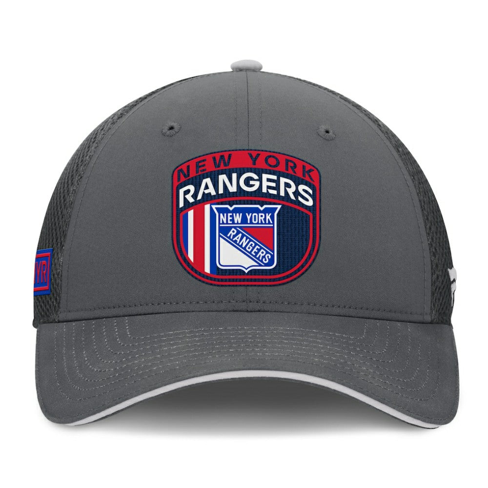 New York Rangers Fanatics Authentic Pro Home Ice Trucker Adjustable Hat Gray