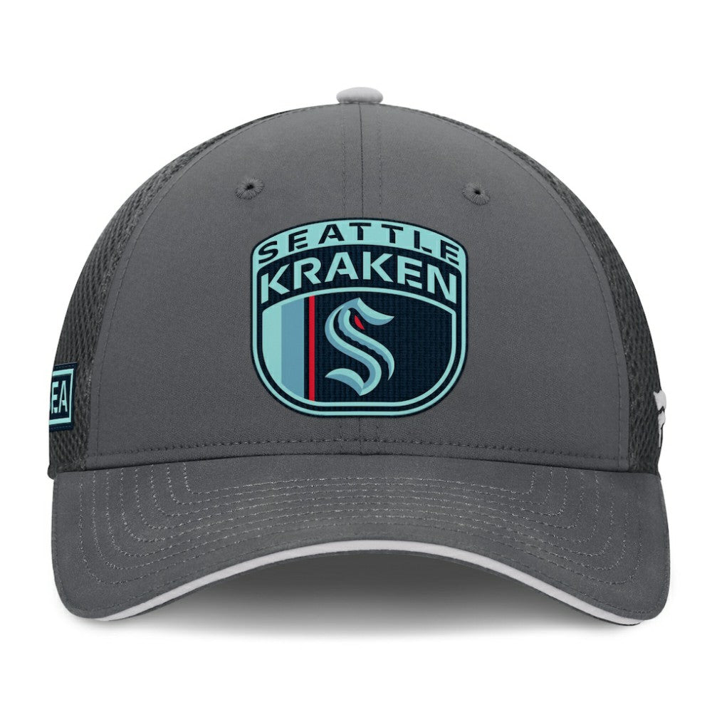 Seattle Kraken Fanatics Authentic Pro Home Ice Trucker Adjustable Hat Gray