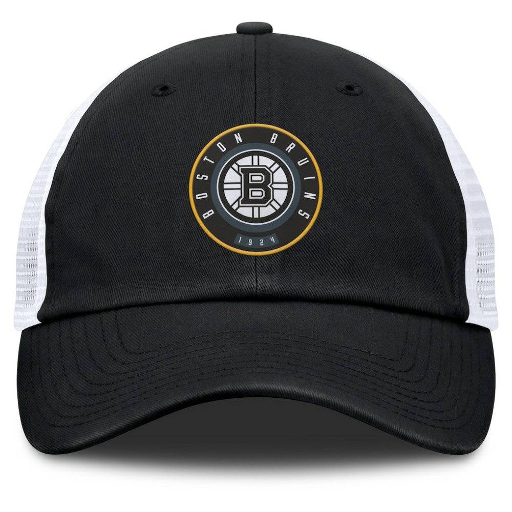 Boston Bruins Fanatics Averie Trucker Adjustable Hat Black/White