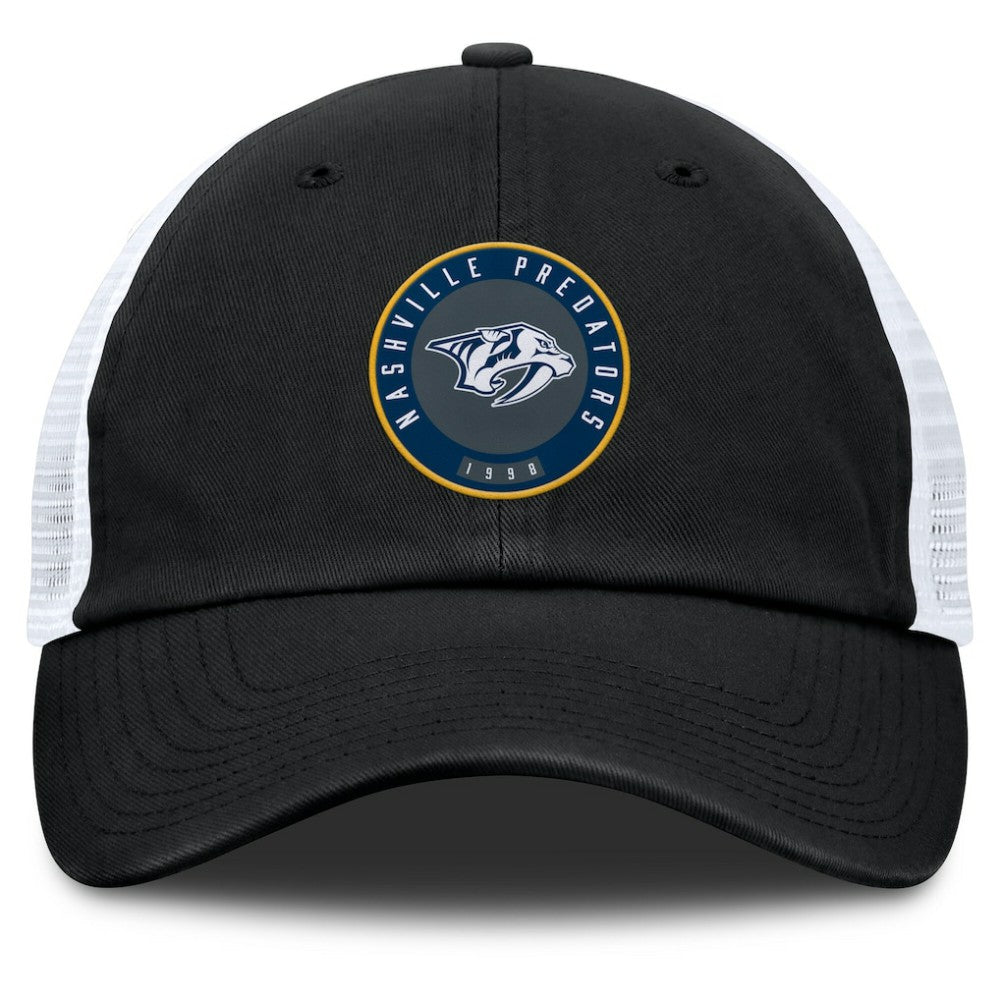 Nashville Predators Fanatics Averie Trucker Adjustable Hat Black/White
