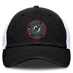 New Jersey Devils Fanatics Averie Trucker Adjustable Hat Black/White